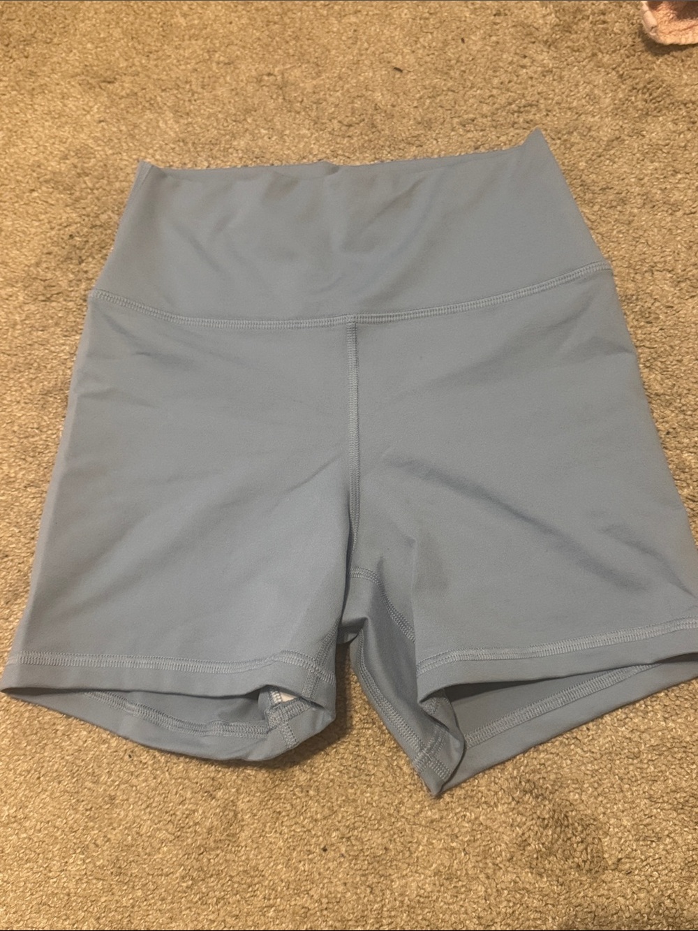 Fleo High-Waist Athletic Shorts - Light Blue